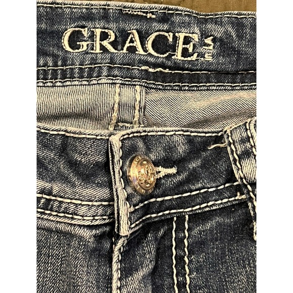 Grace In LA Women's Blue Jeans Size 28 Western Embelishments - Picture 7 of 14